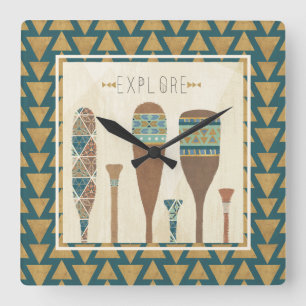 Relógio Quadrado Geo exterior VII   explora