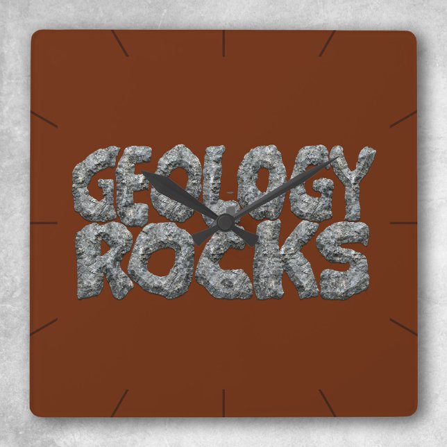 Relógio Quadrado Geology Rocks - Earth Science Pun (Criador carregado)