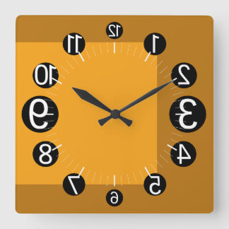 RELÓGIO QUADRADO GEOMESKY NUMBERS UPSIDE DOWN BY MASANSER PIXELAT