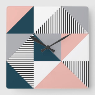 Relógio Quadrado Geometria Abstrato