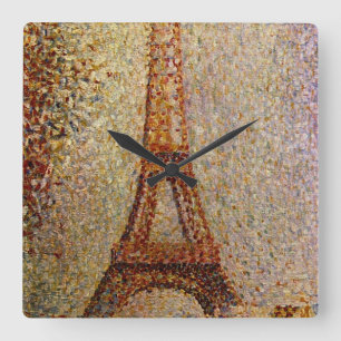 Relógio Quadrado Georges Seurat: A Torre Eiffel (1889)