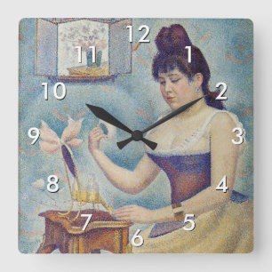 Relógio Quadrado Georges Seurat - Jovem Mulher Se Poudreando