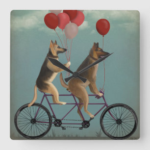 Relógio Quadrado German shepherd Tandem