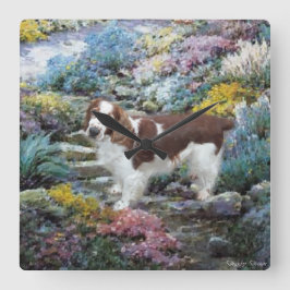 Relógio Quadrado Gifes de Arte do Welsh Springer Spaniel