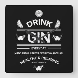 Relógio Quadrado Gin Drinkers | Love Gin | Casa Decor | BARES