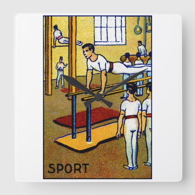 Relógio Quadrado ginástica masculina de 1910 (Frente)