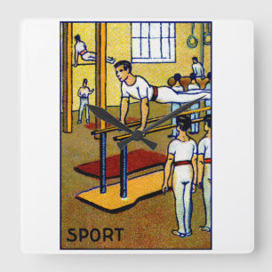 Relógio Quadrado ginástica masculina de 1910