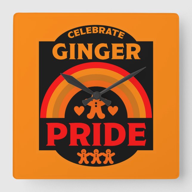 Relógio Quadrado Ginger Haired Pride (Frente)