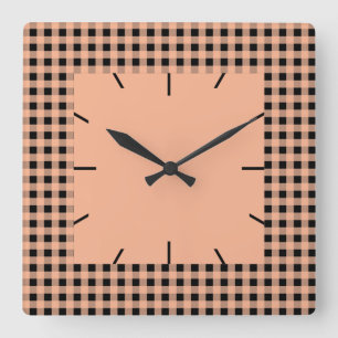 Relógio Quadrado Gingham Melon e Black