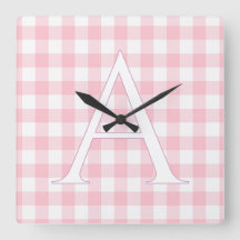 Gingham Rosa Personalizado com Monograma