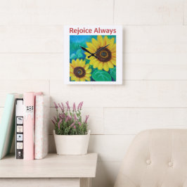 Relógio Quadrado Girassóis - Alegria Sempre