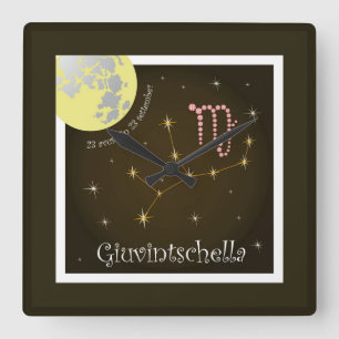 Relógio Quadrado Giuvintschella 23 avust fin 23 set Uhr