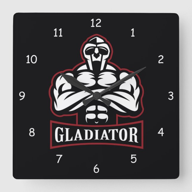 Relógio Quadrado Gladiator Silhouette (Frente)
