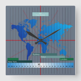 Relógio Quadrado GMT do pulso de disparo do fuso horário dos