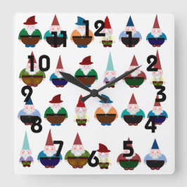Relógio Quadrado Gnomos Wall Clock