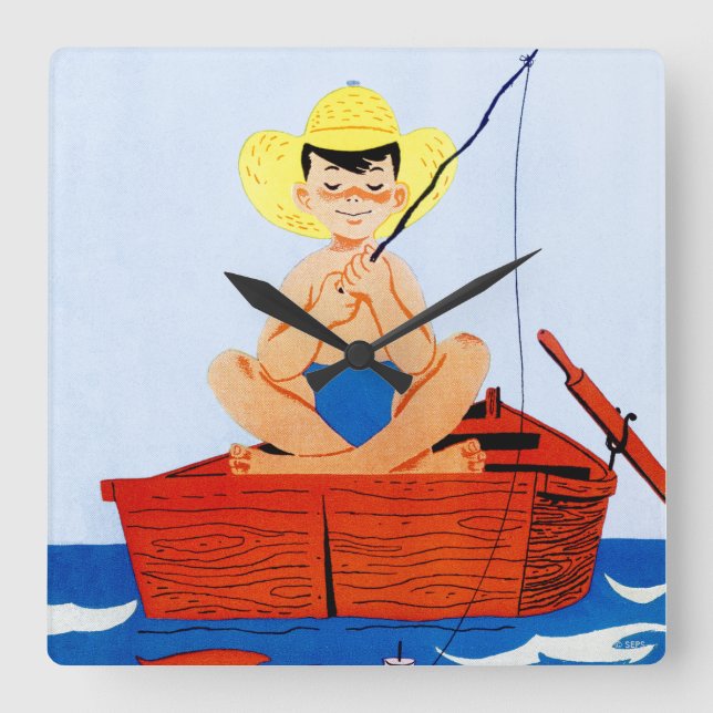 Relógio Quadrado Go Fish (Frente)