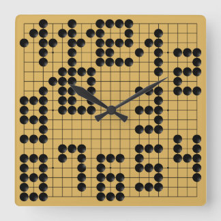 Relógio Quadrado Goban Clock - 1-12 (Black Stones)