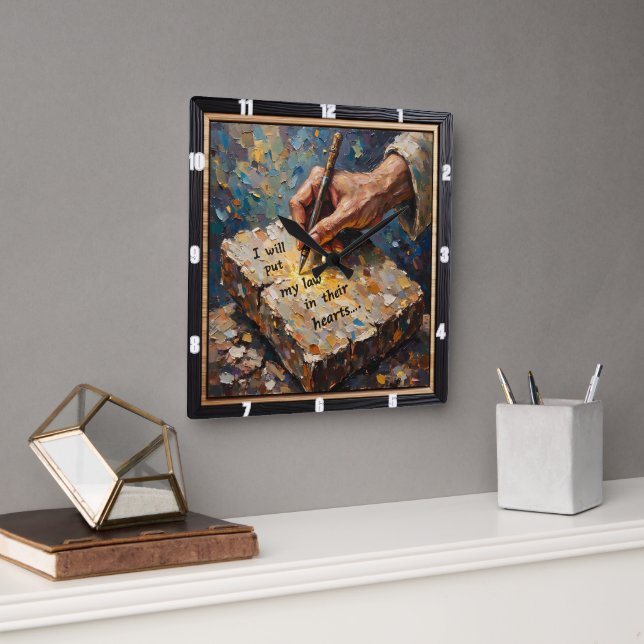 Relógio Quadrado God's Pen: Heartfelt Promise (Escritório)