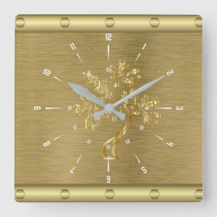 Relógio Quadrado Gold  square wall clock