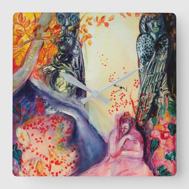 Relógio Quadrado GOLDEN DREAM / Yoga Meditation Zen Garden (Frente)