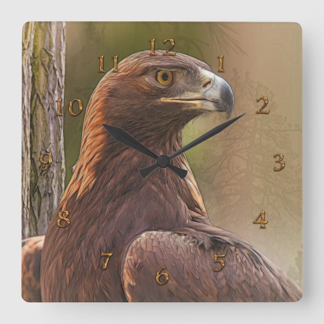 RELÓGIO QUADRADO GOLDEN EAGLE “VOYAGER” SQUARE WALL CLOCK (Frente)