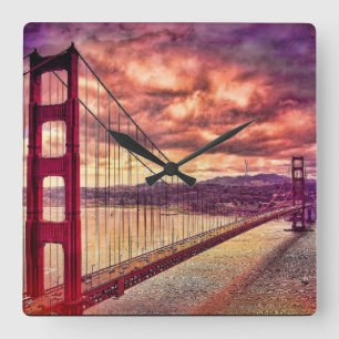Relógio Quadrado Golden Gate Bridge in San Francisco, California.