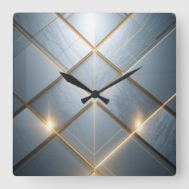 Relógio Quadrado Goldene Geometrie Marmor Luxus Muster