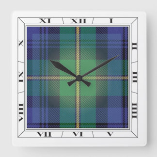 Relógio Quadrado Gordon Clan Tartan Wall Clock