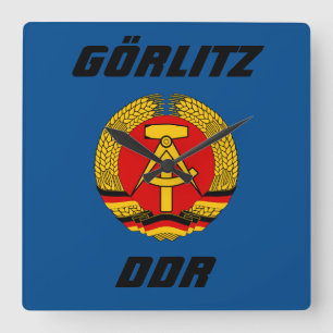 Relógio Quadrado Görlitz, DDR - Alemanha Oriental GDR