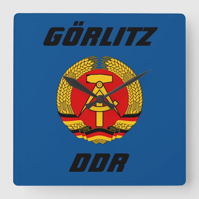Relógio Quadrado Görlitz, DDR - Alemanha Oriental GDR (Frente)