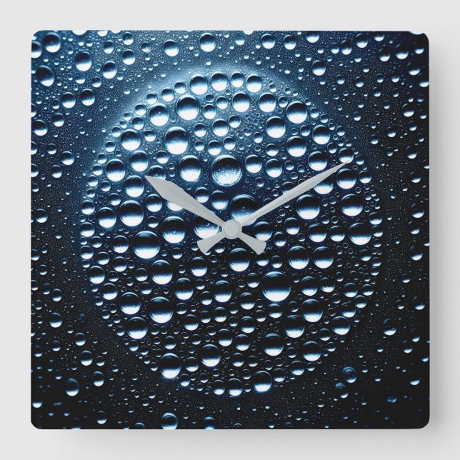 Relógio Quadrado gotas de chuva (Frente)