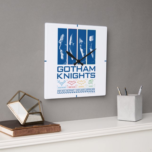 Relógio Quadrado Gotham Knights Face Painéis (Escritório)