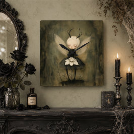Relógio Quadrado Gótico Caprichoso Floral Fantasia Sombria Fairycor
