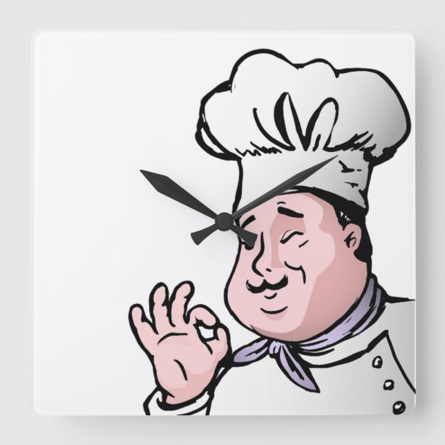 RELÓGIO QUADRADO GOURMET CHEF (Frente)