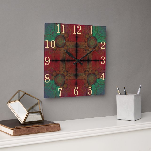 Relógio Quadrado Grade de Fusão (Escritório)