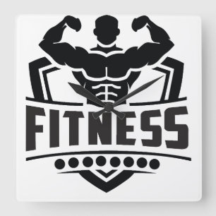 Relógio Quadrado Gráfico de Motivação para Fitness Vida Forte e A