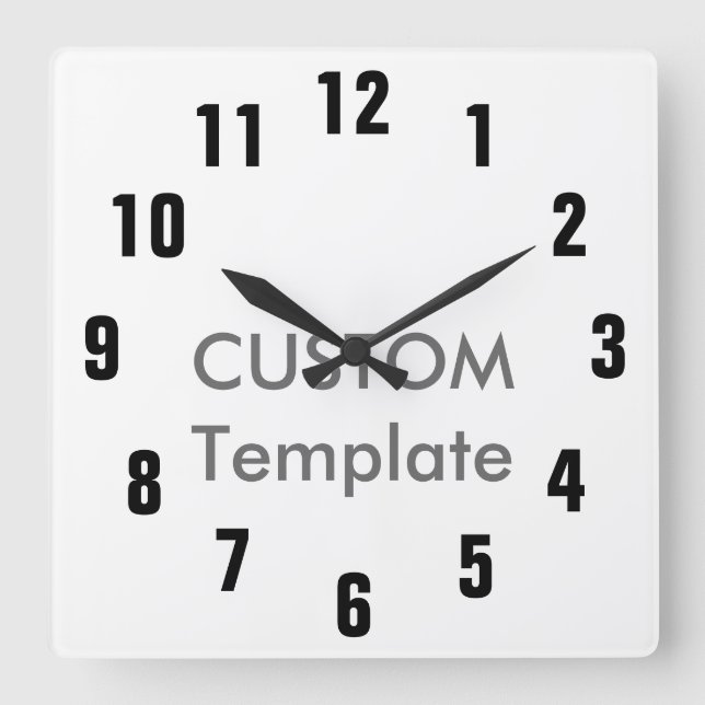 Relógio Quadrado Grande 10,75" feito sob encomenda FÓLIO quadrado (Frente)