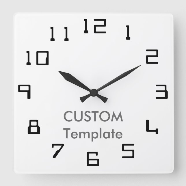 Relógio Quadrado Grande 10,75" feito sob encomenda ÓRBITA quadrada (Frente)