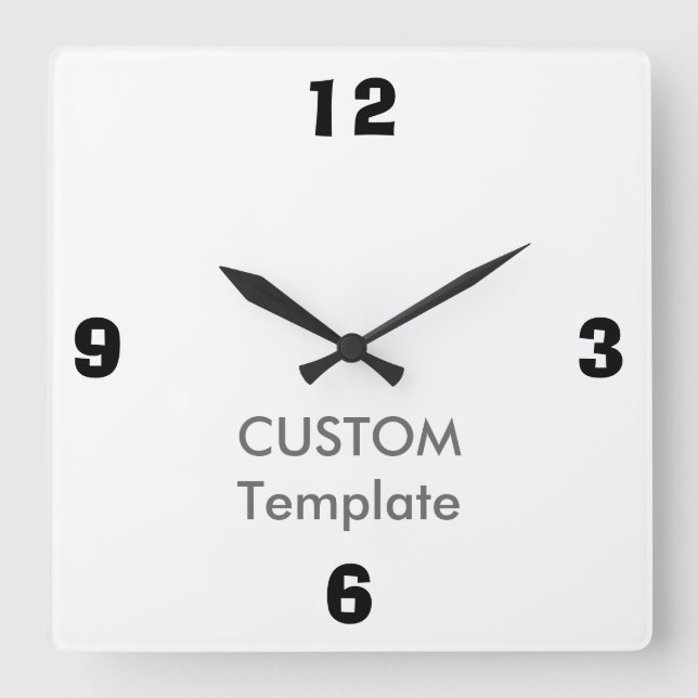 Relógio Quadrado Grande 10,75" feito sob encomenda pulso de disparo (Frente)