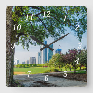 Relógio Quadrado Grant Park Morning Wall Clock