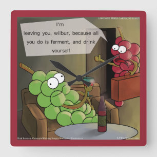 Relógio Quadrado Grape Divorce Muro Engraçado