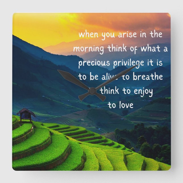 Relógio Quadrado Gratidão (Frente)