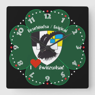 Relógio Quadrado Graubünden Grischun Grigioni Suíça Svizra reló