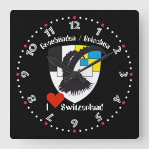 Relógio Quadrado Graubünden Grischun Grigoni Suíça Svizra relóg