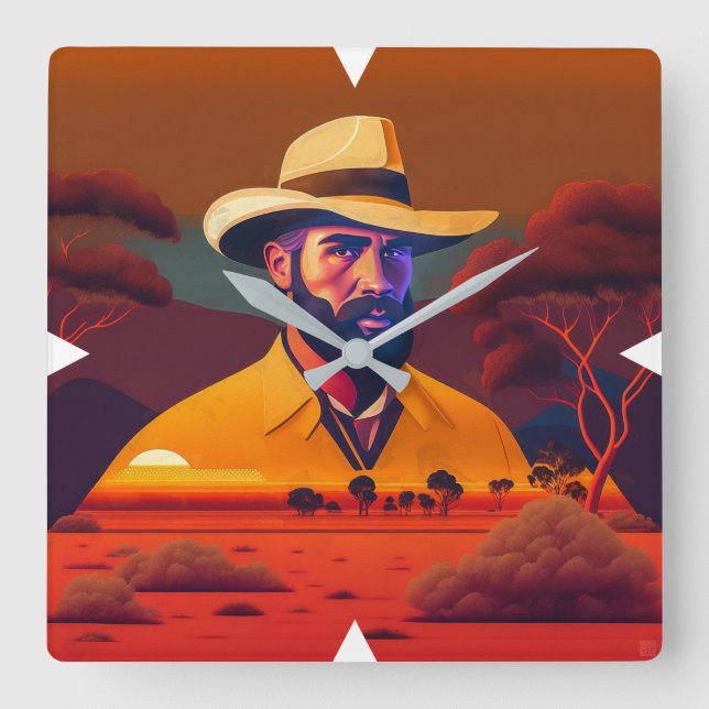 Relógio Quadrado Grazier Wall lock australiano (Frente)