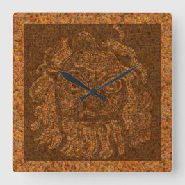 Relógio Quadrado Grecian Mosaic Stone