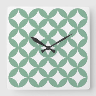 Relógio Quadrado Green Shippo Square Wall Clock - Tradicional Japon