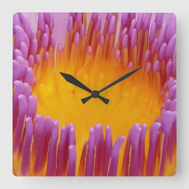 Relógio Quadrado Grelha 1 Wall Clocks e opções numéricas (Frente)