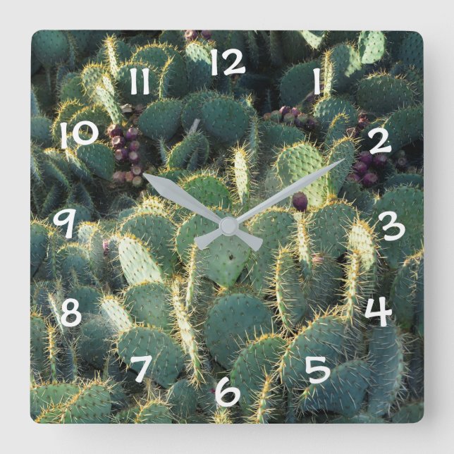 Relógio Quadrado Grüne Kakten (Frente)