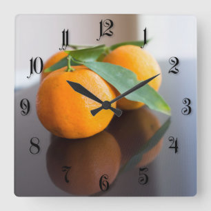 Relógio Quadrado Grupo das tangerinas frescas